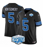 Men's Detroit Lions #5 David Montgomery Black 2024 NFC North Champions F.U.S.E. Vapor Limited Stitched Jersey,baseball caps,new era cap wholesale,wholesale hats